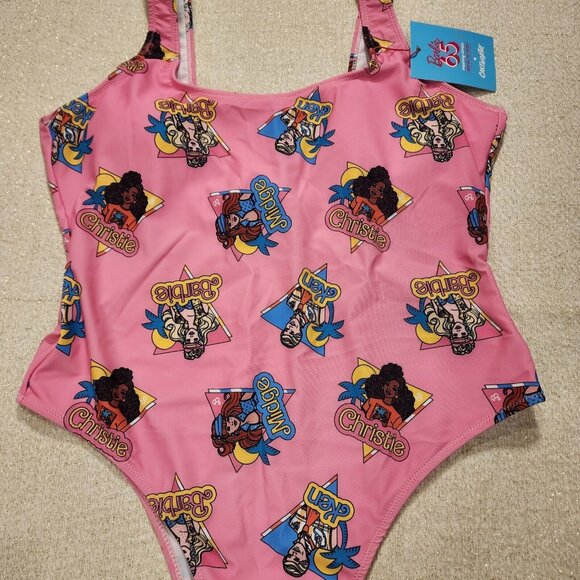 Cakeworthy Barbie California Dream Pink One Piece Swim Suit Bathing Suit 2XL NEW - Picture 3 of 7